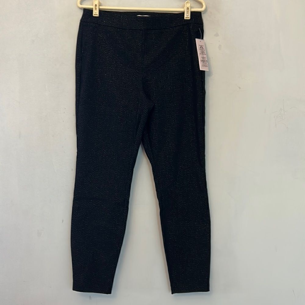 Nanette Lepore black with gold stripe legging Size M New